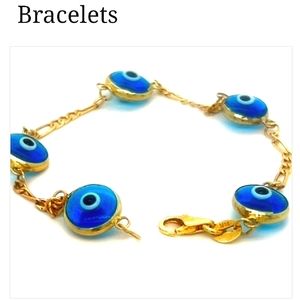 14K Evil Eye Bracelet in Yellow Gold